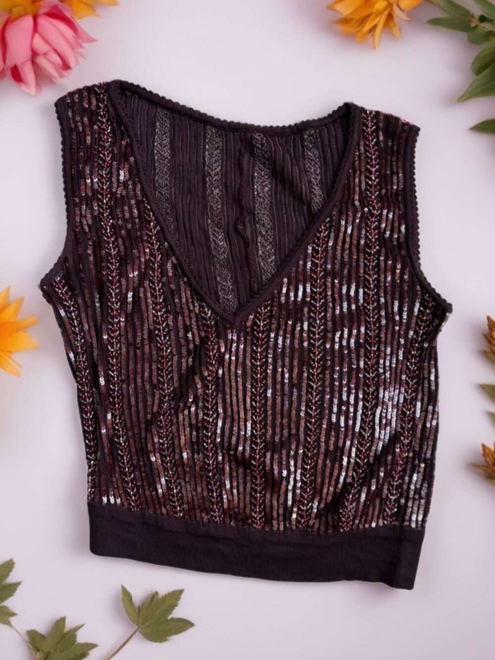 Alaïa Knit Sequin Sleeveless Top - Picture 2 of 3